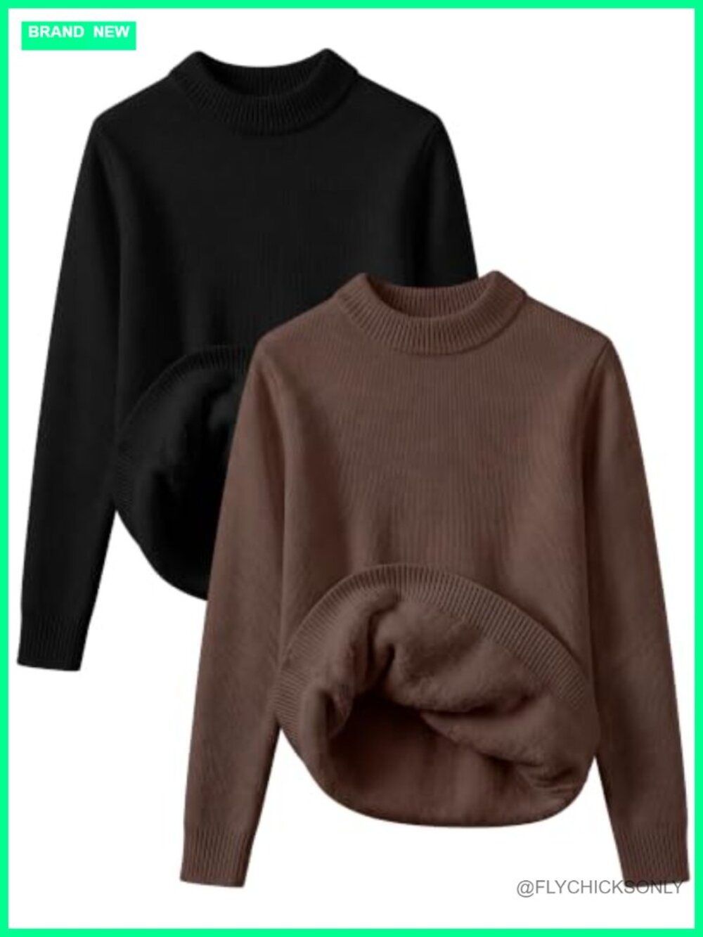 Fleece Sherpa Lined Mock Neck Thermal Pullover Sweater Slim Fit